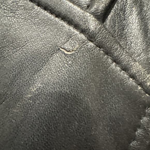 Vintage Mirage Black Leather Bomber Jacket Large - Picture 8 of 14